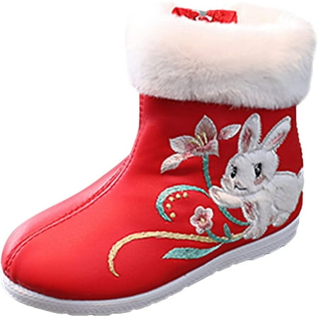 

QWZNDZGR Baby Cozy Fleece Snow Booties Warm Lined Stay On Nonslip Lightweight Shoes for First Walkers with Non Skid Bottom