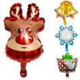 thumbnail image 4 of Globos navideños de aluminio con dibujos animados, mini decoraciones para fiestas, globo de Papá Noel, globo de muñeco de nieve con ciervo en 3D para niños, 4 of 5