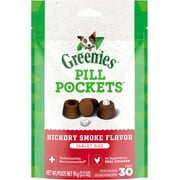GREENIES PILL POCKETS for Dogs Tablet Size Natural Soft Dog Treats, Hickory Smoke Flavor, 3.2 oz. Pack (30 Treats)
