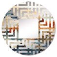 thumbnail image 2 of Designart "Vibrant River Ink Fusion III" Abstract Marble Maze Round Wall Mirror - Abstract Oval Printed Decorative Mirror - Multiple Color Options, 2 of 5
