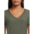 thumbnail image 4 of No Boundaries Women's Junior's Brushed V-Neck Short Sleeve T-Shirt, 4 of 5