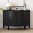 thumbnail image 2 of Storage Cabinet with Adjustable Shelves, Retro Style Accent Storage Cabinet, Curved Design Featuring 4 Doors and 1 Drawer with Adjustable Shelves, Suitable for Corridors, Entrances and Study (Black), 2 of 9
