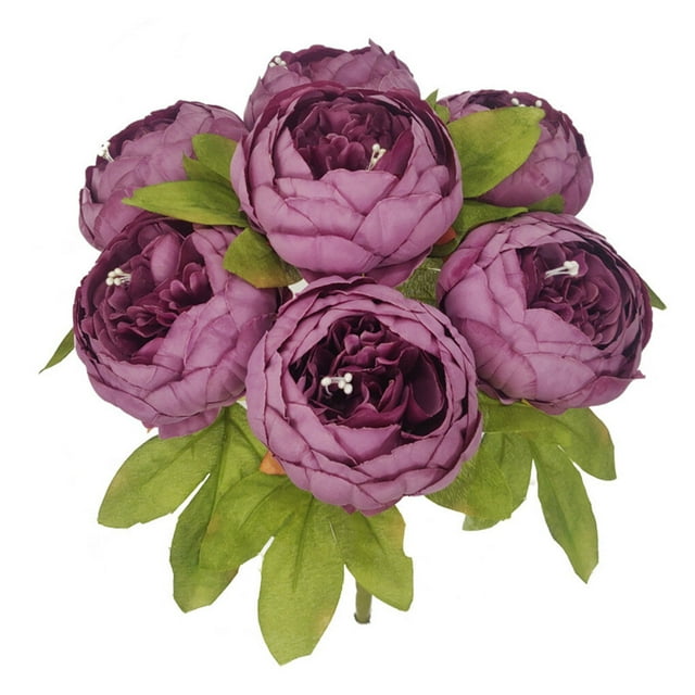 kurtrusly Artificial Peony Flower Table Decor Floral Centerpiece Wedding Party Silk Cloth artificial Flower Decor, Dark Purple