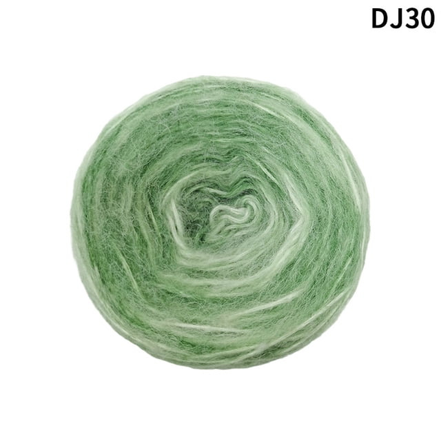 Xiao Hua Hilo Whirl de 100 g, 58 % acrílico, para crochet, kit de crochet con cambio de color suave, hilo extra, verde claro
