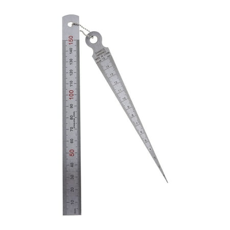 COMEET Cone Gauge Stainless Steel Taper Test Welding Taper for Gauge Depth Ruler Hole Inspection Tool 2 Pieces 1-15mm 1-