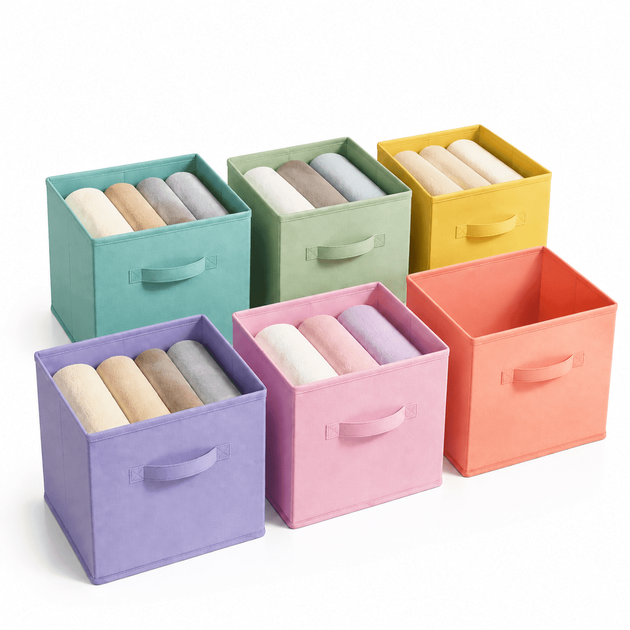 Mainstays Collapsible Fabric Cube Storage Bins, 10.5 in x 10.5 in