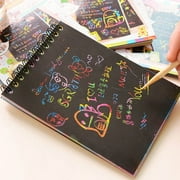 7 PACKS Creative Color Diy Coil Children's Graffiti Sketch Book Scratch Picture