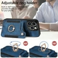 thumbnail image 6 of Dteck for iPhone 15 Pro Max Case Wallet with Card Holder,Ring Stand,Wrist Strap,RFID-Blocking PU Leather Protective Magnetic Flip Cover, Blue, 6 of 10