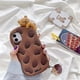 thumbnail image 4 of Phone Case for iPhone XR, Super Cute 3D Brown Cookie with Bear Lying on Top Soft TPU Silicone Gel Rubber Cover Case, Kawaii Cartoon Case Full Body Str, 4 of 4