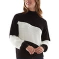 thumbnail image 1 of Bcx Juniors’ Diagonal Colorblocked Sweater, Black/White, Small, 1 of 1