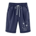 thumbnail image 2 of Otvok Womens Summer Printed Plus Size Cotton Linen Pants Casual Shorts, 2 of 5