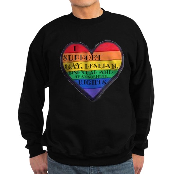 CafePress - I Support GLBT Rights Sweatshirt (Dark) - Classic Crew Neck Sweatshirt
