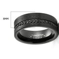 thumbnail image 3 of Metal Masters Mens Black Tungsten Carbide Wedding Band Cubic Zirconia Eternity Ring Comfort-Fit 8mm, 3 of 5