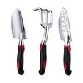 thumbnail image 1 of Garden Tool Set, 3-Piece Aluminum Gardening Tools with Trowel, Transplanter and Hand Rake, Comfortable Soft Non-Slip Ergonomic Handle (Cherry Red), 1 of 4
