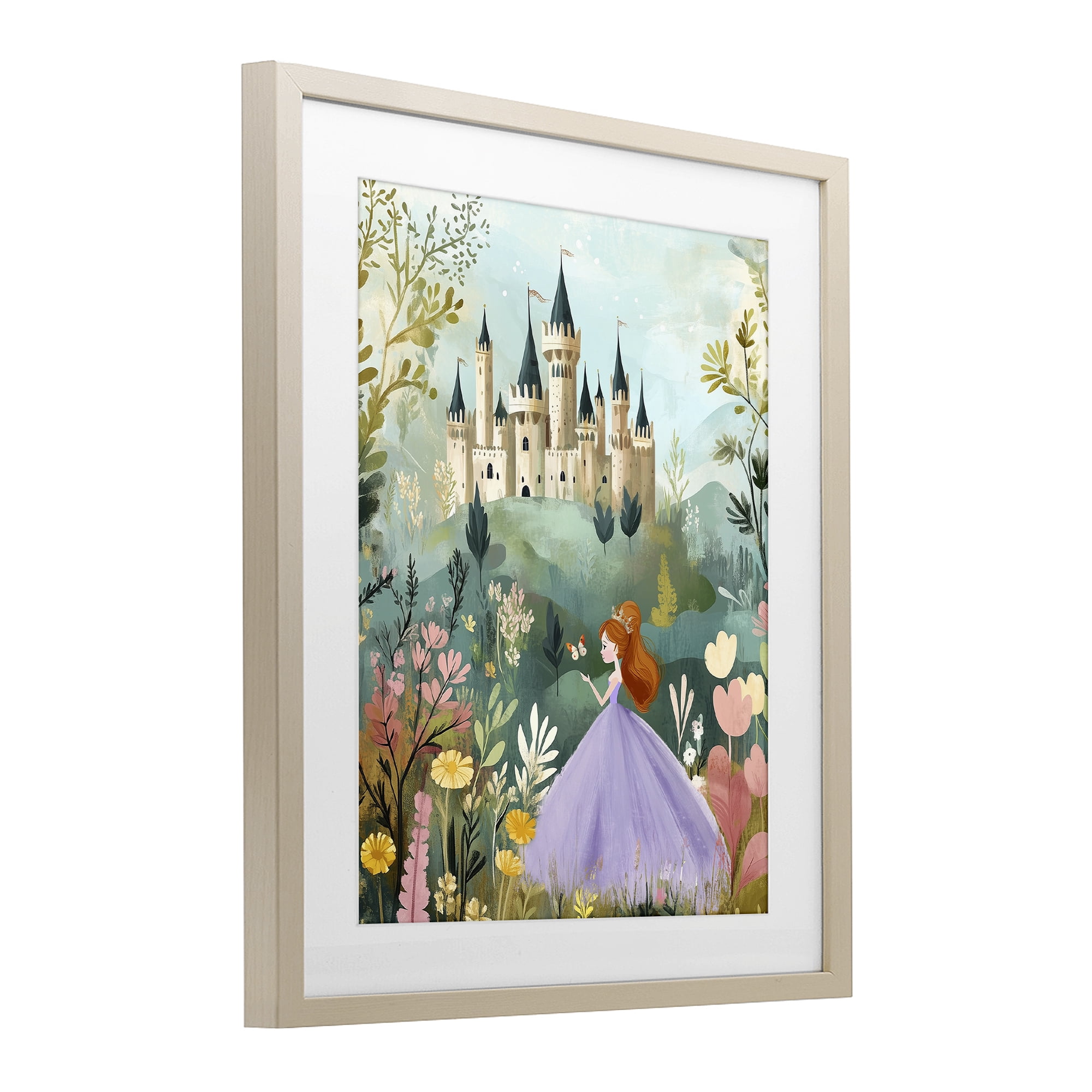 Stupell Industries Princess Day Out Birch Framed Print Under Glass, design by Christine Simpson Art