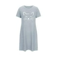 thumbnail image 4 of Levmjia Cotton Nightgowns For Women Sleepwear Short Sleeve Soft Oversized Comfortable Sleep Dress Summer Loungewear Casual Home Wear Floral Print Relaxing Nightdress, 4 of 5