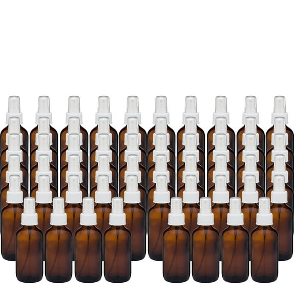 Medical Sales Supply Amber 4oz White Mist Sprayer Bottle (120ml) Pack of 48