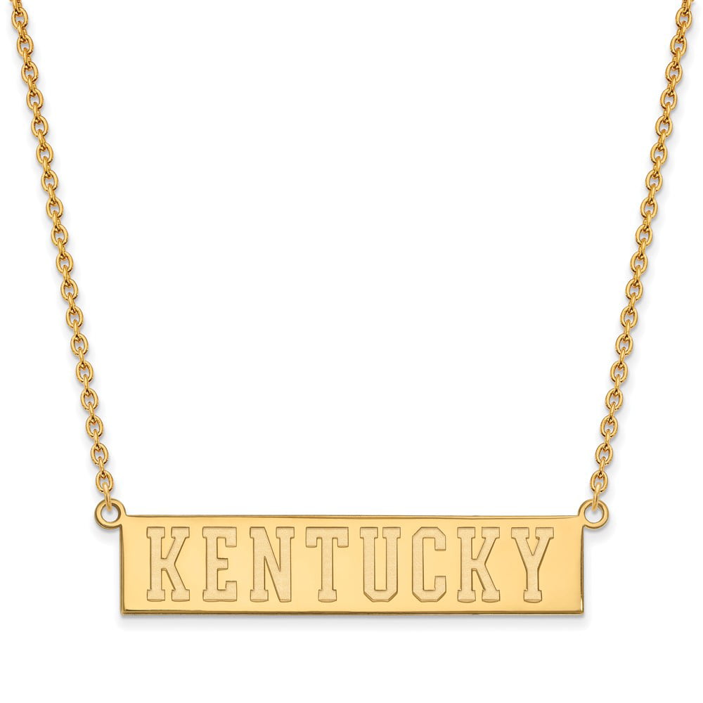 Solid 925 Sterling Silver with Gold-Toned University of Kentucky L Pendant in Circle
