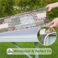 thumbnail image 6 of Pioneer Flower Floral Print Pattern Square Fitted Tablecloth with Elastic Edge,Square Table Cover,Washable Elastic Table Cover for Home Kitchen Party Decor 34"x34", 6 of 6