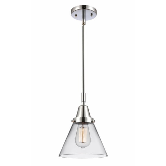 447-1S-PC-G42 Innovations Lighting Cone - 1 Light Stem Hung Mini Pendant In Industrial Style-11.13 Inches Tall and 8 Inches Wide-Polished Chrome