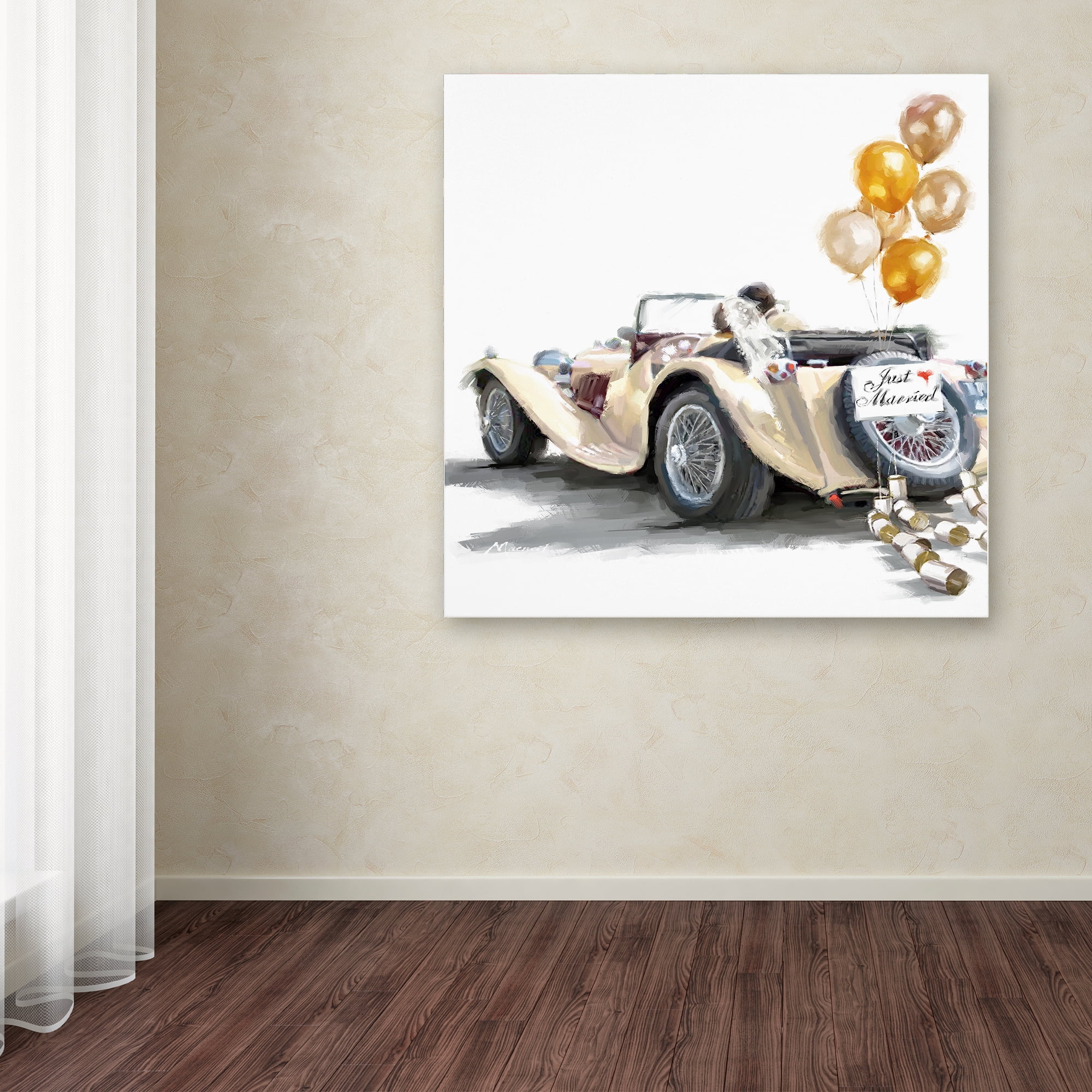 The Macneil Studio 'Wedding Car Gold' Canvas Art