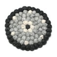 thumbnail image 1 of Global Groove GLG50059-04L Hand Crafted Felt Ball Trivets, Round Flower Design - Black & Grey, 1 of 1