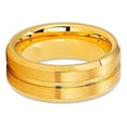 thumbnail image 3 of Silly Kings Jewelry 8mm Yellow Gold Tungsten Ring - Brush - Yellow Gold Tungsten Ring - Beveled (15), 3 of 4