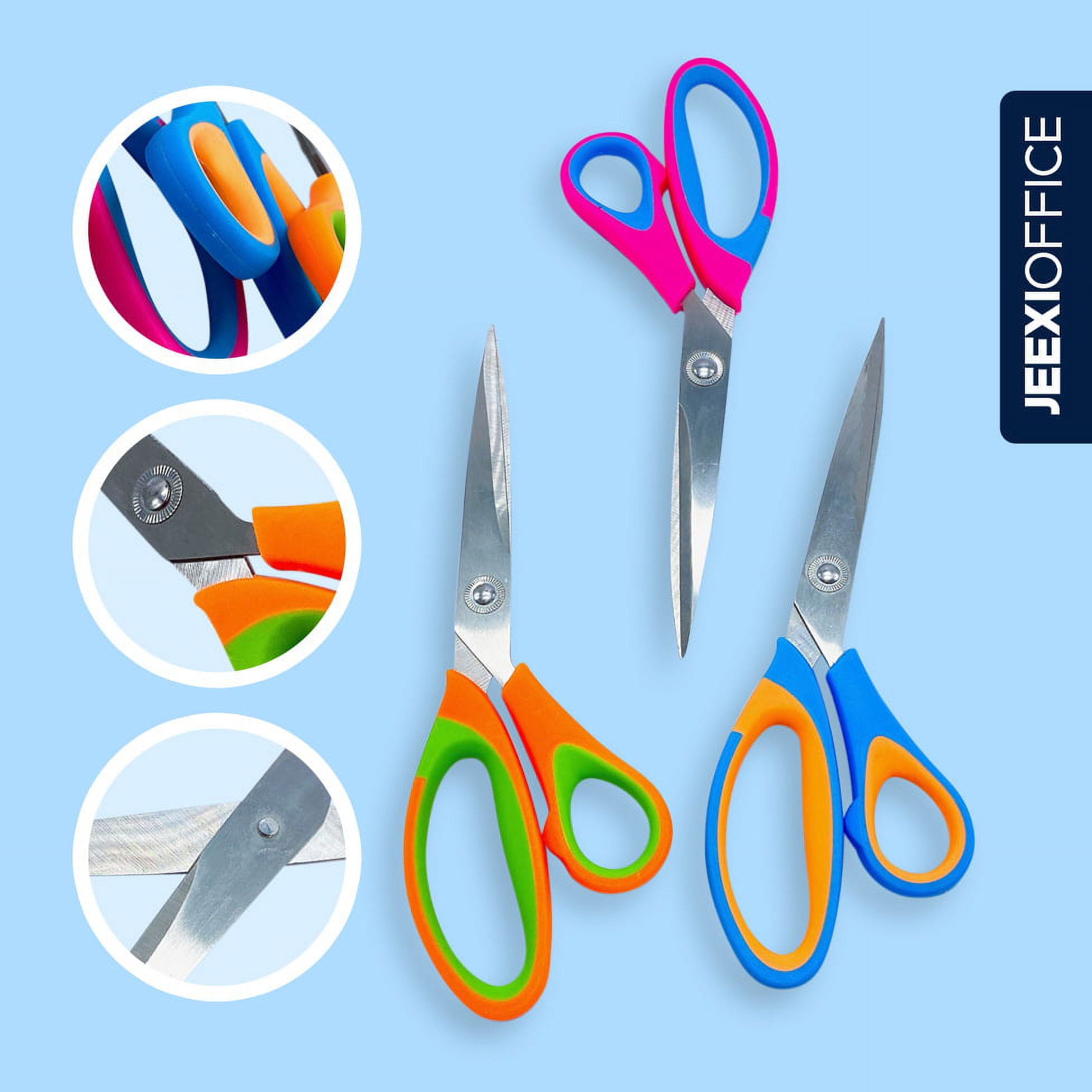 3pcs,Office Scissors, Craft Scissors, Heavy Duty Ergonomic Comfort Grip  Scissors For Office Home Sewing High/Middle School Students Teacher Art  Craft
