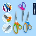 thumbnail image 6 of Scissors, Jeexi 8" Multipurpose Student Scissors Set of 3, Stainless Steel Sharp Scissors for Office Home General Use, High/Middle School Classroom Teacher Students Scissors Supplies, 6 of 8