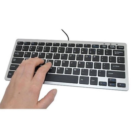Mini USB Slim Wired 78 Key Small Super Thin Compact Keyboard  Black & Silver price history on PriceWatchPro
