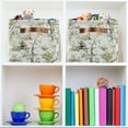 thumbnail image 6 of Yayeee 2 Pack Canvas Storage Basket with Handles for Shelves Fabric Bins Closet Organizer, Watercolor Forest Animals, 6 of 8