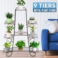 thumbnail image 2 of 9 Potted Metal Plant Stand - Indoor Outdoor Multiple Flower Pot Holder Shelf Plant Stander Plant Holder Plant Storage Stand for Patio Garden Corner Balcony Living Room, 2 of 10