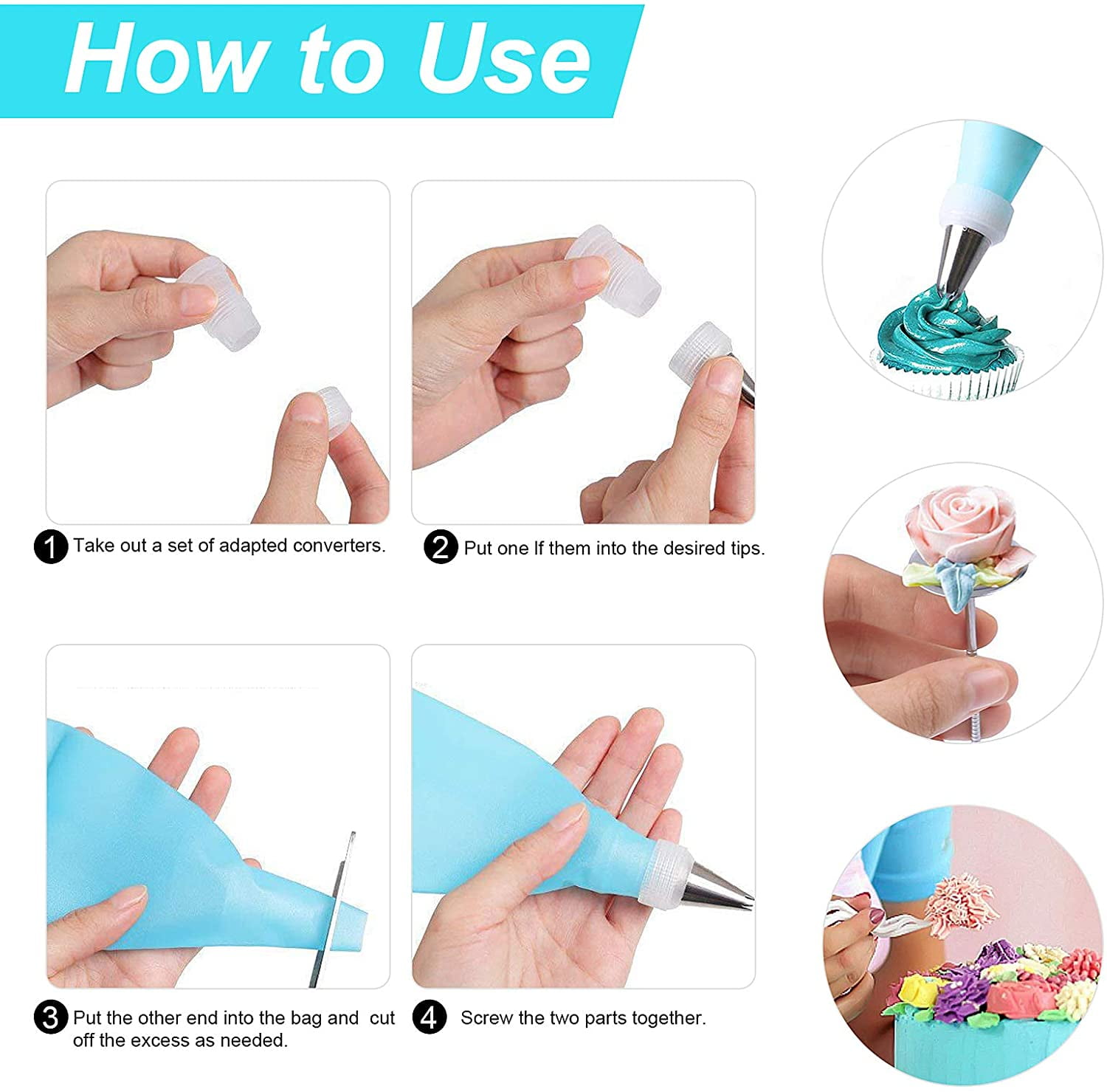Cake Decorating Kit,132Pcs Cake Decorating Tools with Cake Turntable Stand Icing Piping Bags and Tips Set Baking Supplies Set for Beginner and Cake-Lover