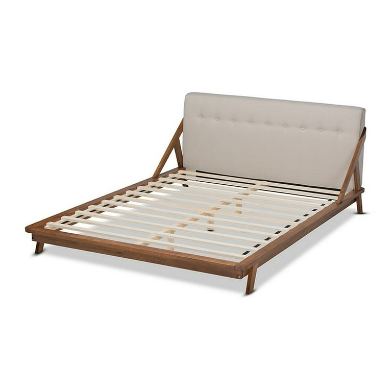 Baxton Studio Sante Mid-Century Modern Grey Fabric Upholstered Wood Full Size Platform Bed Baxton Studio Sante Mid-Century Modern Grey Fabric Upholstered Wood Full Size Platform Bed