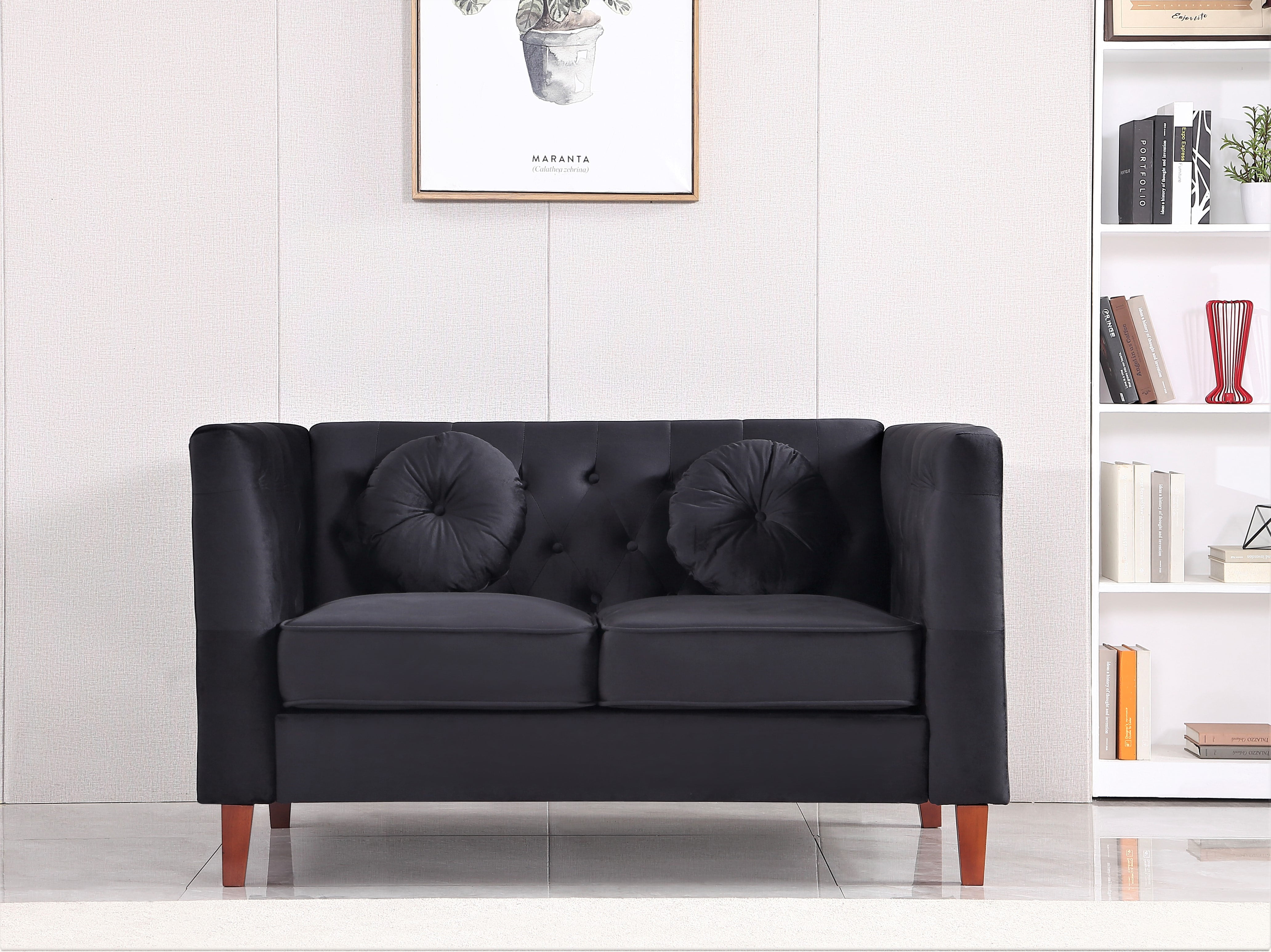 Uspridefurniture Fancher Kittleson Classic 3Pcs Living Room Set,Black Velvet