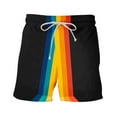 thumbnail image 3 of DDAPJ pyju Mens Big and Tall Swim Trunks Gay Pride Flag Rainbow 3D Printed Casual Beach Shorts Lightweight Drawstring Board Shorts Quick Dry Surf Bathing Suit with Pockets Multicolor#2 XXL, 3 of 8