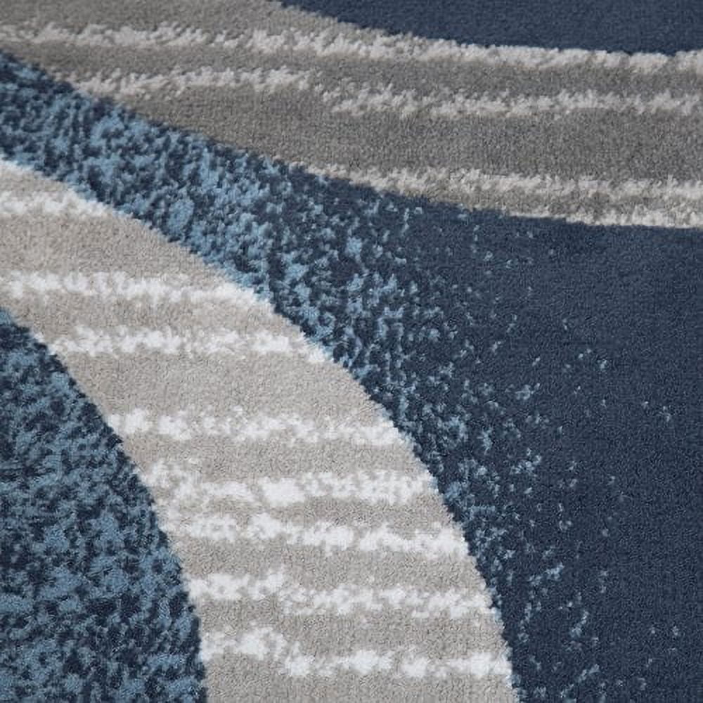 Home Dynamix Premium Indus Contemporary Geometric Runner Area Rug, Blue/Grey, 1'9"x7'2"