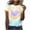 A Yellow Top, variant on YUGYXL Tie Dye Shirt Women Fashion Colorful Hippie Tshirts Summer Casual Vacation Short Sleeve Crewneck Tops B Yellow Top XL