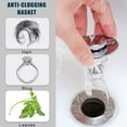 thumbnail image 4 of Bathroom Sink Stopper Wash Basin Core Bounce Up Drain Filter, 4 of 8
