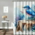 thumbnail image 2 of JRXY Blue Bird Pictures Sparrow Modern Shower Curtain, Multiple Sizes White, 2 of 6