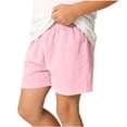 thumbnail image 4 of HAOTAGS Toddler Boys Shorts,Summer High Waisted Casual Cotton Linen Shorts Pink 5-6, 4 of 8