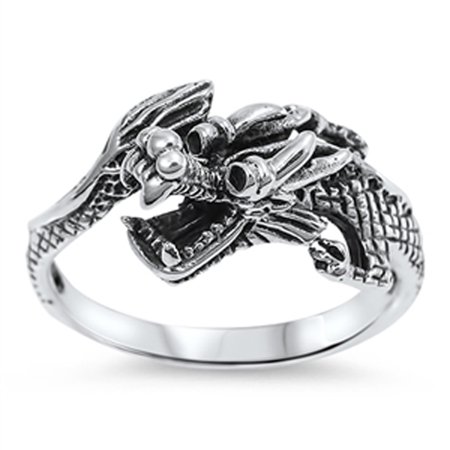 - Chinese Dragon Good Luck Fashion Ring ( Sizes 6 7 8 9 10 11 12 13 ) New .925 Sterling Silver Band Rings by Sac Silver (Size 12)