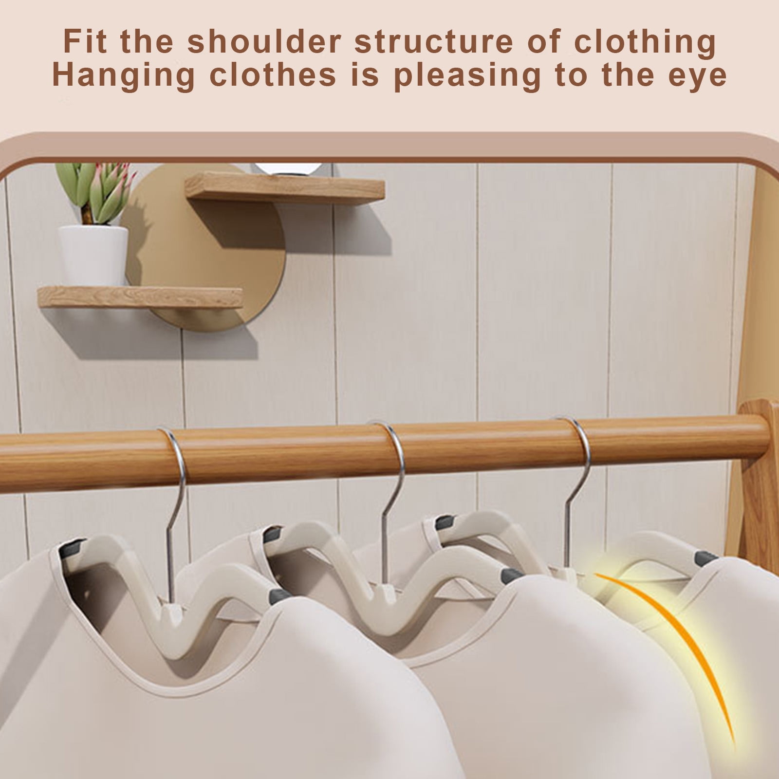 VWRXBZ Clothes Hanger, 16.53x5.91x0.78 Inch Short Neck Hanger Non-slip Thickened Clothes Hanger Household Storage Rack Hanger Creates The GoodHanger Space Saving Wardrobe Universal Hanger 10pcs