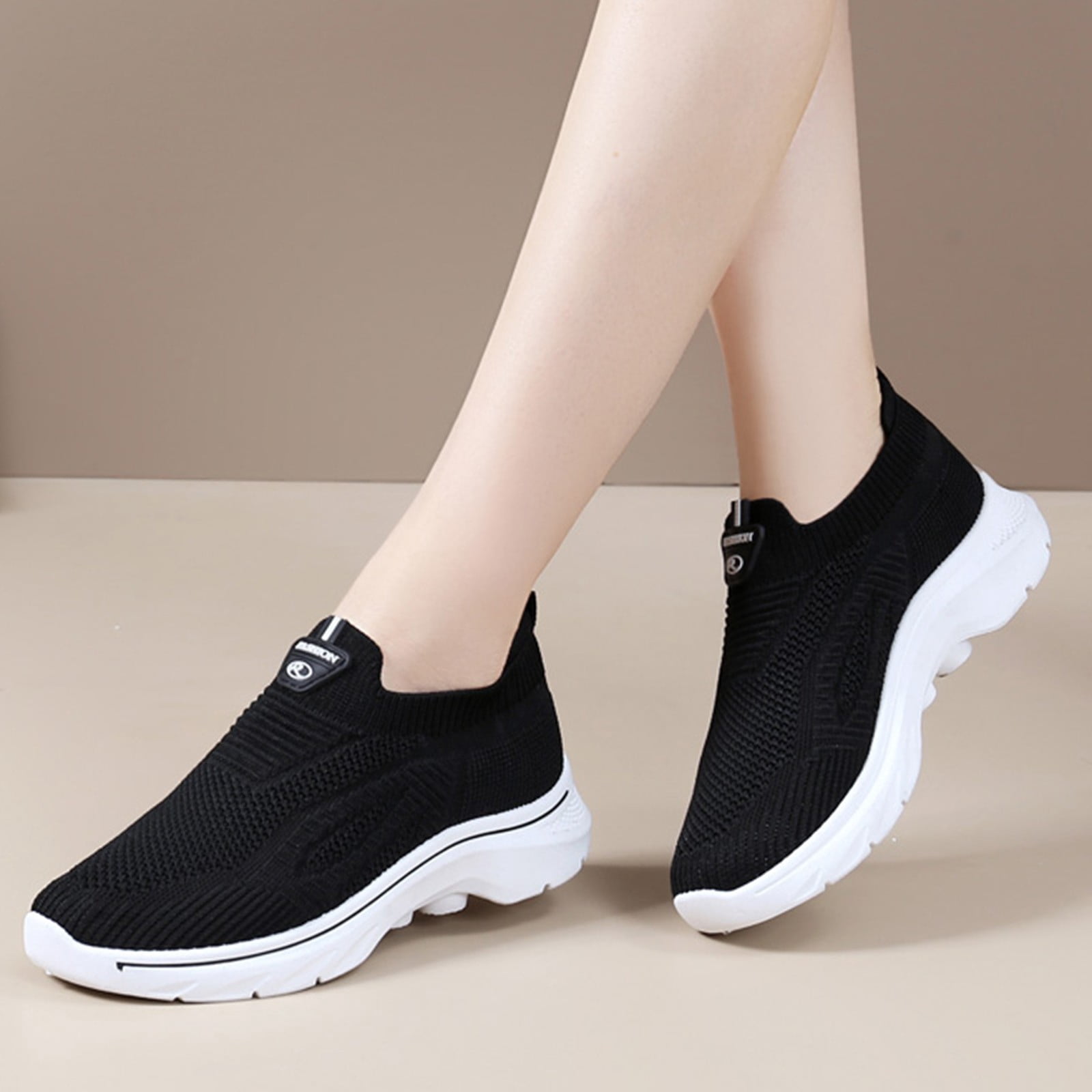 Womens Sneaker Women's Walking Shoes Slip On Casual Mesh-Comfortable Tennis Workout Sneakers Black,40