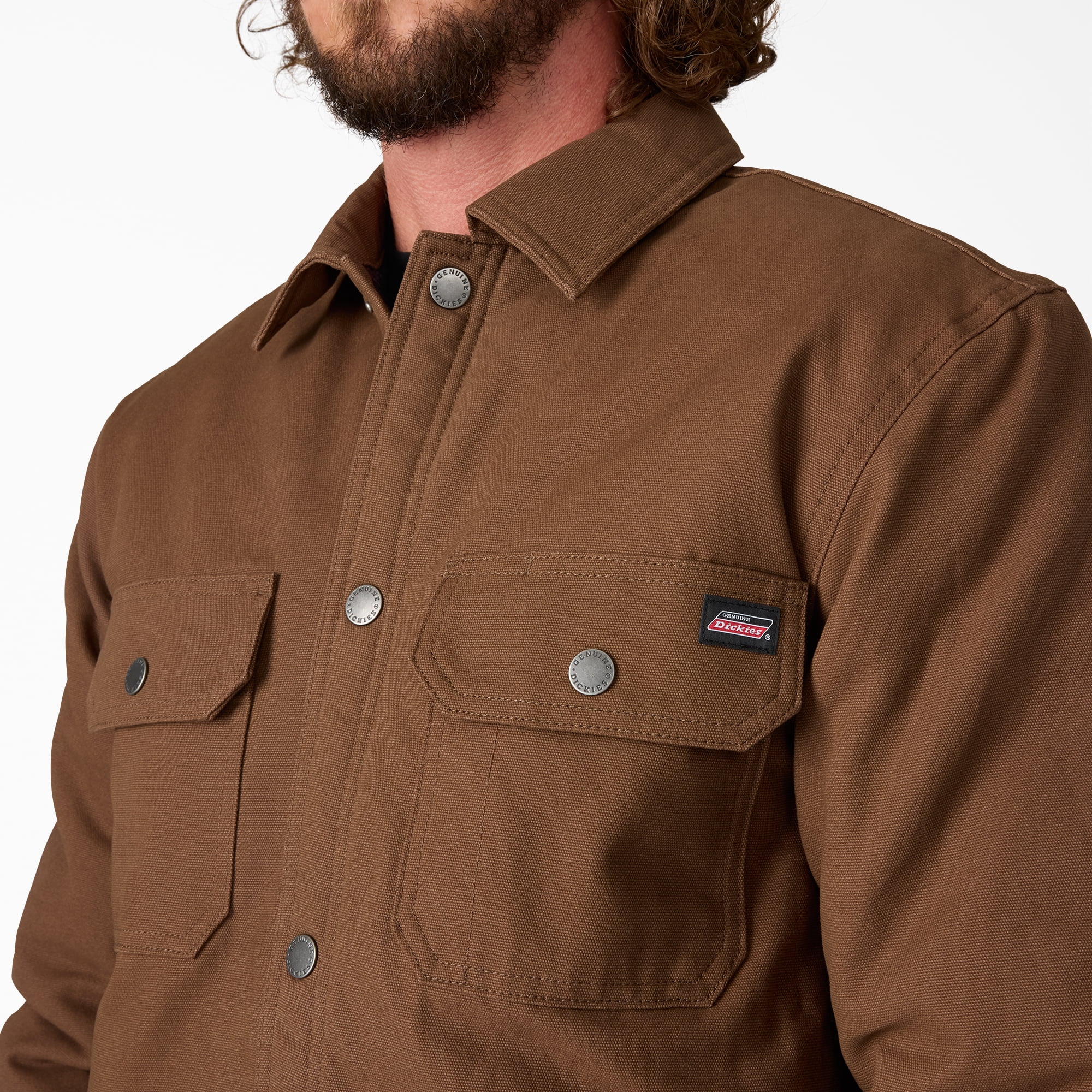Genuine Dickies Flannel Lined Canvas Shirt Jacket