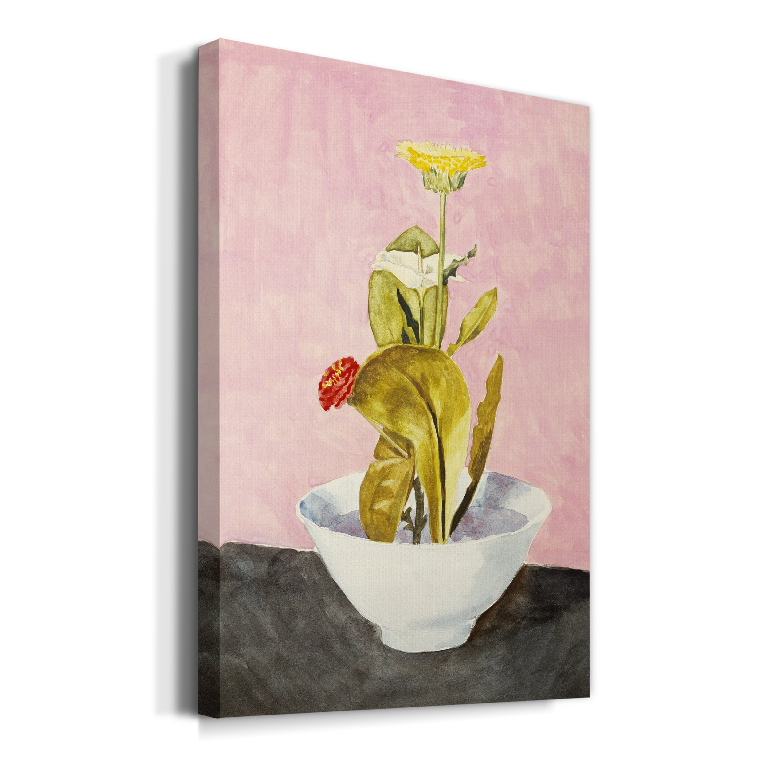 Bowl of Flowers Premium Gallery Wrapped Canvas - Ready to Hang - 12 x 18