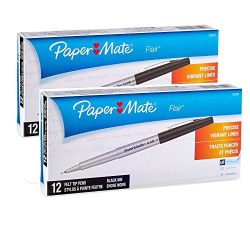Paper Mate 8330152 Flair Porous Felt Tip Pens, UltraFine Point, Black