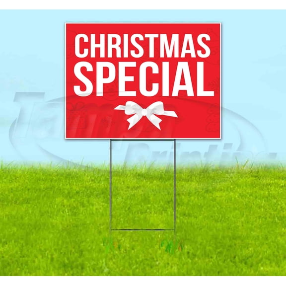 Christmas Specials (18" x 24") Yard Sign, Includes Metal Step Stake