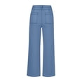 thumbnail image 5 of Cutuoiiu Women's Casual Plus Size High Waist Loose Wide Leg Cropped Denim Jeans with Patch Pockets Gifts, 5 of 6