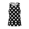 thumbnail image 4 of Easygdp Black and White Polka Dot Men's Tank Top, Sleeveless Muscle T Shirts, Breathable, Quick-Dry, Loose for Gym, Running, Fitness - Medium, 4 of 9